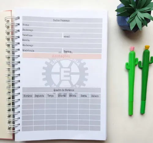 Caderno Universitário - Engenharia Mecânica (10 matérias)