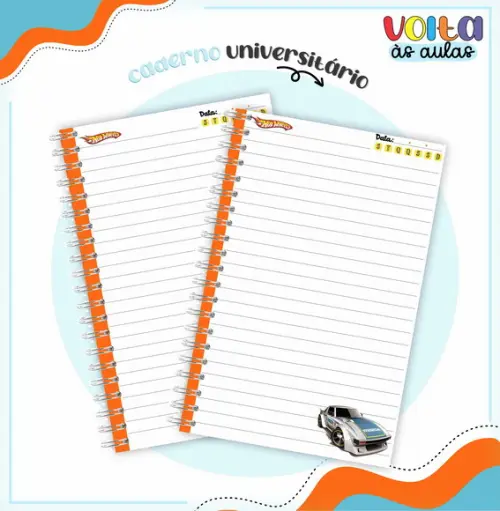 Caderno Universitário - Hot Wheels