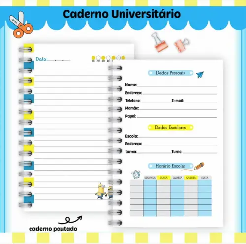 Caderno Universitário - Minions (96 Folhas)