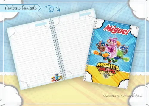 Caderno Universitário - Patrulha Super Filhotes