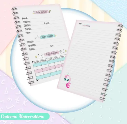 Caderno Universitário - Unicornio Puket