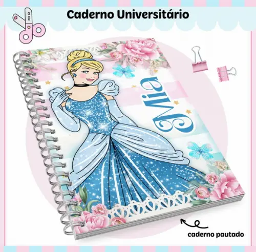 Caderno Universitário Grande - Cinderela 02