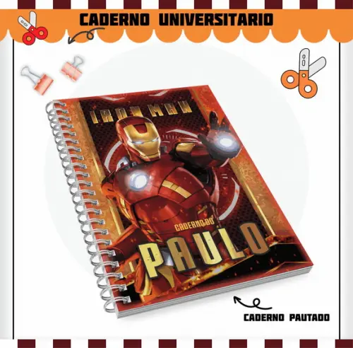Caderno Universitário Grande - Homem de Ferro