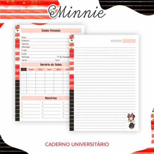 Caderno Universitário Grande - Minnie