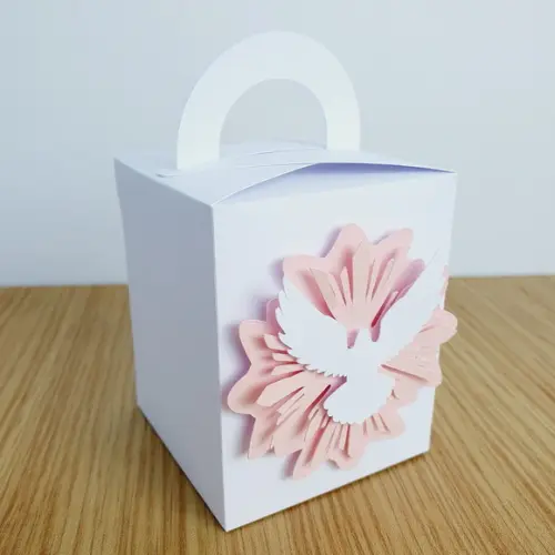 Caixa Alça - Batizado Branco e Rosa