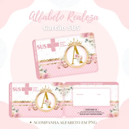 Cartão Sus - Plastificado - Alfabeto Realeza