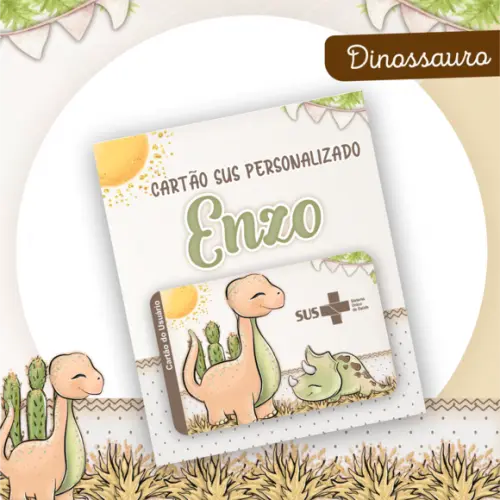 Cartão Sus - Plastificado - Dinossauro