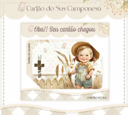 Cartão Sus - Plastificado - Menina no Campo