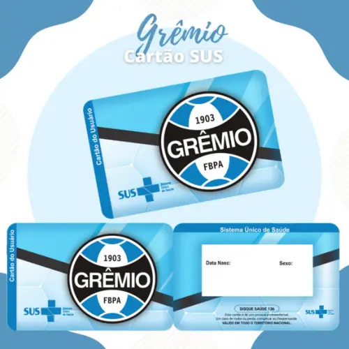 Cartão Sus - Plastificado - Gremio
