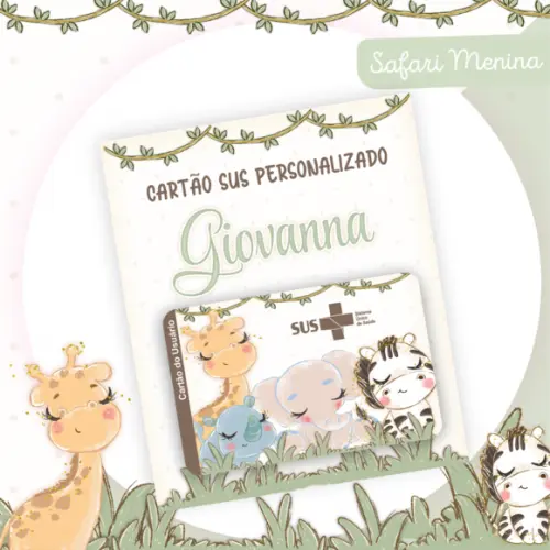 Cartão Sus - Plastificado - Safari Menina