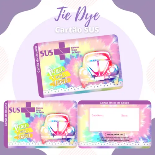 Cartão Sus - Plastificado - Tie Dye