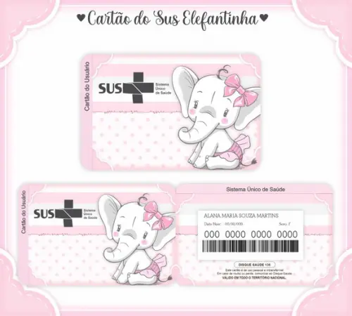 Cartão Sus - Pvc - Elefantinha Bailarina