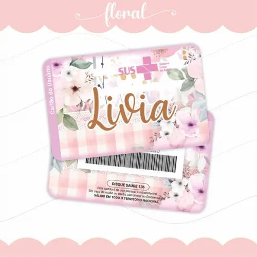 Cartão Sus - Pvc - Floral 08