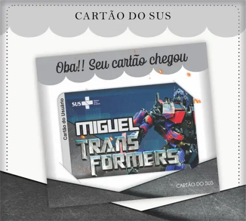 Cartão Sus - Pvc - Transformers