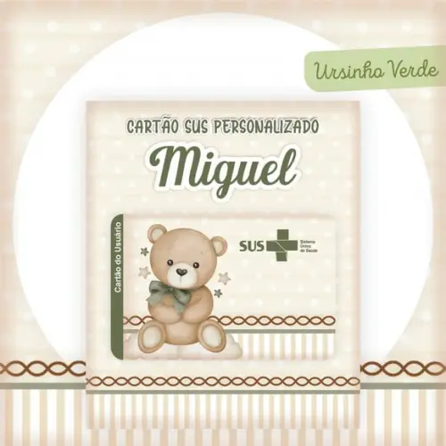 Cartão Sus - Pvc - Ursinho Verde