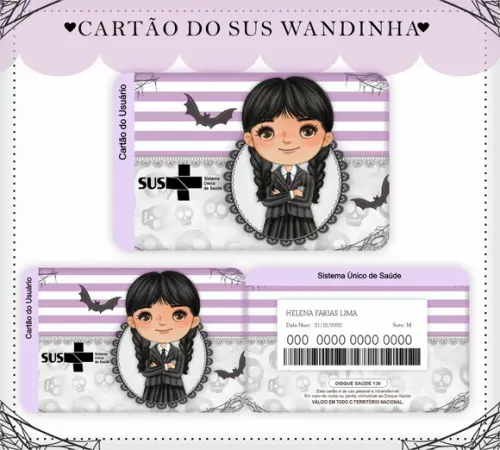 Cartão Sus - Pvc - Wandinha