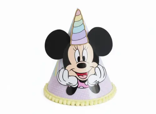 Chapeuzinho Festa Luxo - Minnie Unicornio (todos os Temas)