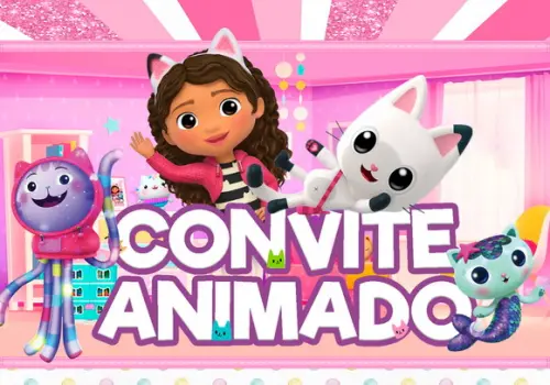 Convite Animado - a Casa Magica da Gabby (sem Foto)