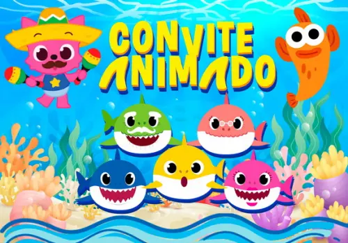 Convite Animado - Baby Shark (5 Fotos)