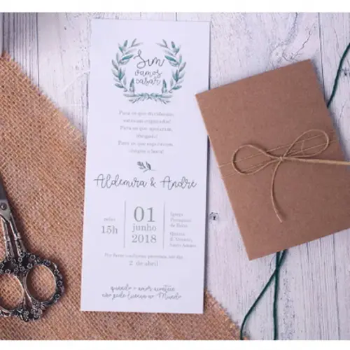 Convite Casamento Rustico - Simples