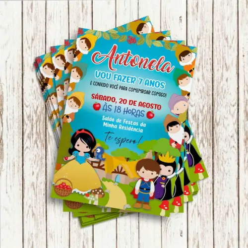 Convite Impresso - Branca de Neve