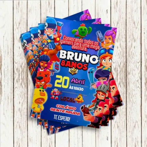 Convite Impresso - Brawl Stars