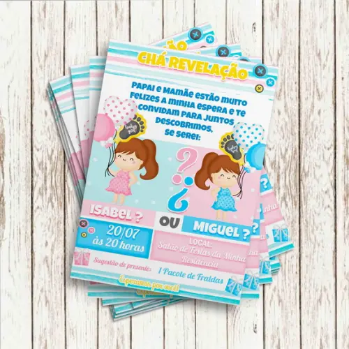 Convite Impresso - Chá Revelação