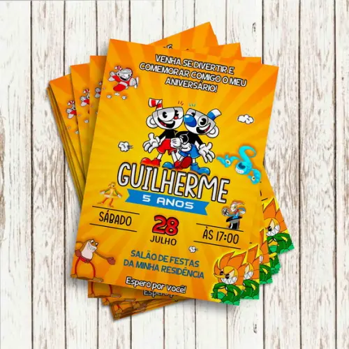 Convite Impresso - Cuphead
