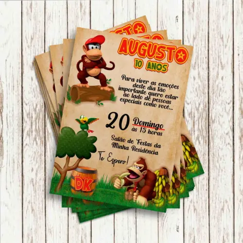 Convite Impresso - Donkey Kong