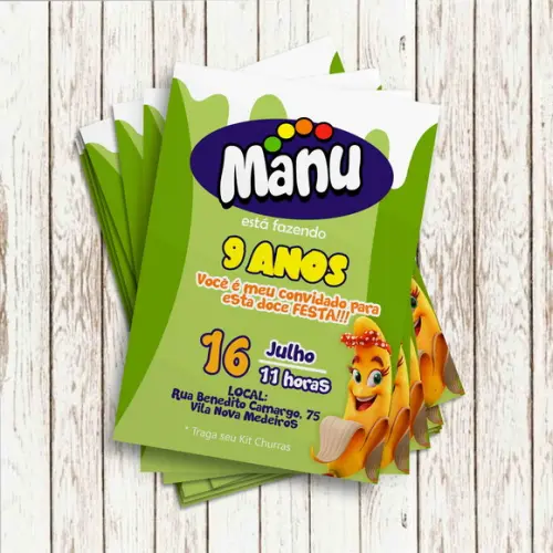 Convite Impresso - Fini Verde - Bananinha