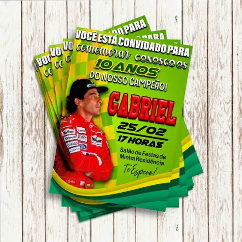 Convite Impresso - Formula 1 / Ayrton Senna