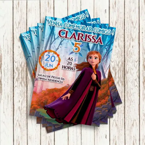 Convite Impresso - Frozen 2 - Anna