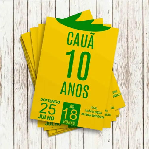 Convite Impresso - Futebol Brasil