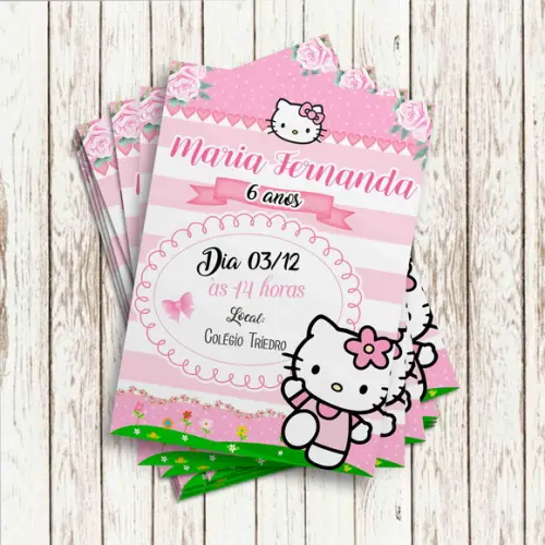 Convite Impresso - Hello Kitty 02