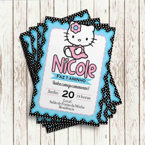 Convite Impresso - Hello Kitty