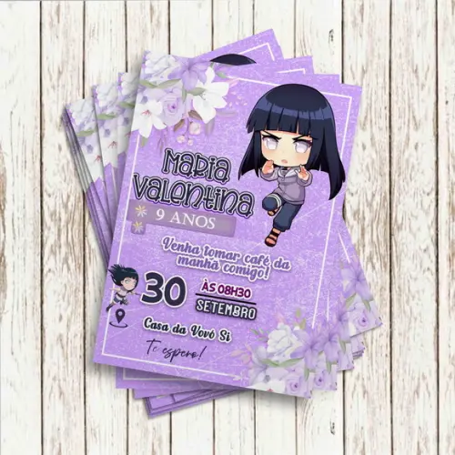 Convite Impresso - Hinata (naruto)