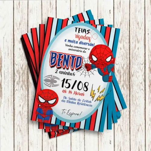 Convite Impresso - Homem Aranha Baby 02