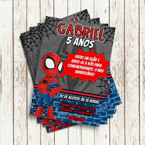 Convite Impresso - Homem Aranha Kids