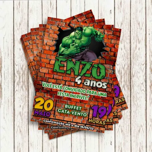 Convite Impresso - Hulk