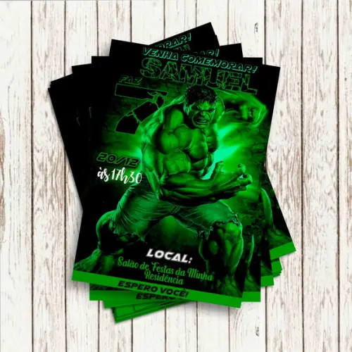 Convite Impresso - Hulk 03