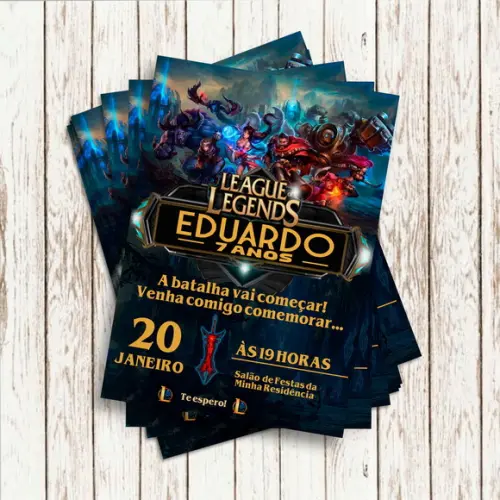 Convite Impresso - League Of Legends
