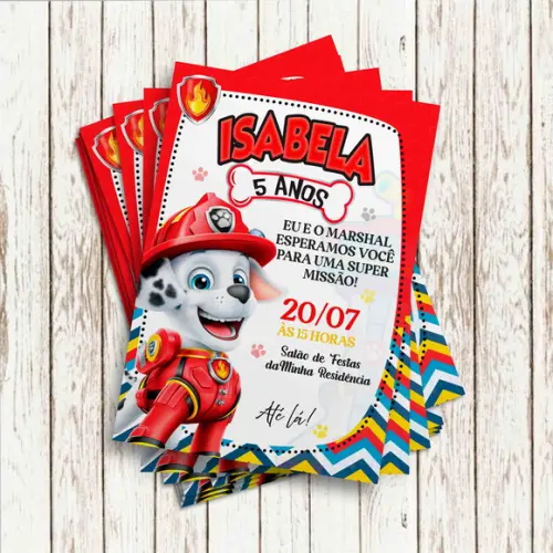Convite Impresso - Marshal/ Patrulha Canina