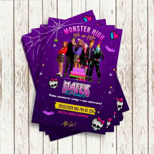 Convite Impresso - Monster High o Filme 2