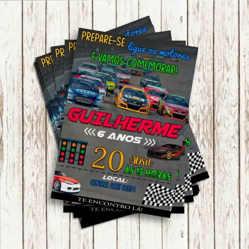 Convite Impresso - Nascar/ Stock Car
