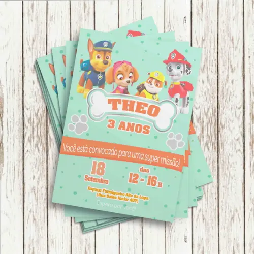 Convite Impresso - Patrulha Canina 02