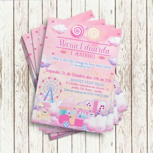 Convite Impresso - Parque Candy
