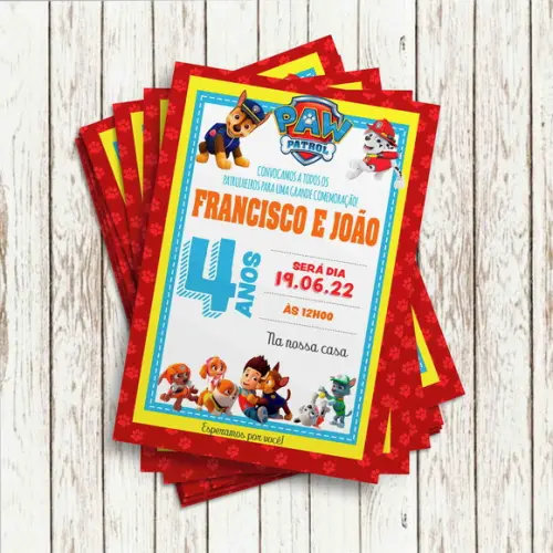Convite Impresso - Patrulha Canina 03