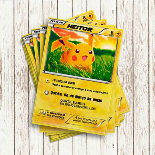 Convite Impresso - Pikachu