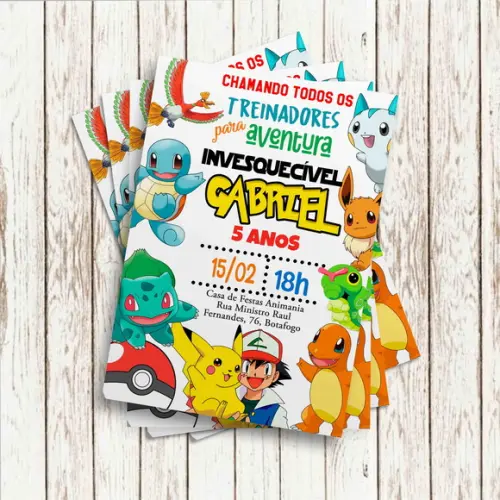 Convite Impresso - Pokemon