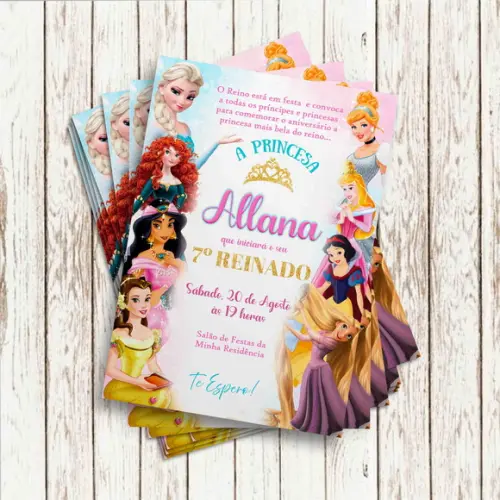 Convite Impresso - Princesas Disney 03